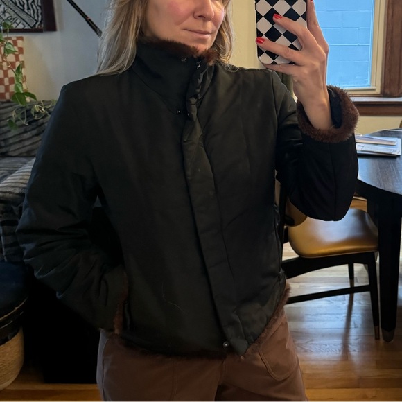 Andrew Marc Polyester Jacket with Mink Fur Trim - Picture 1 of 7